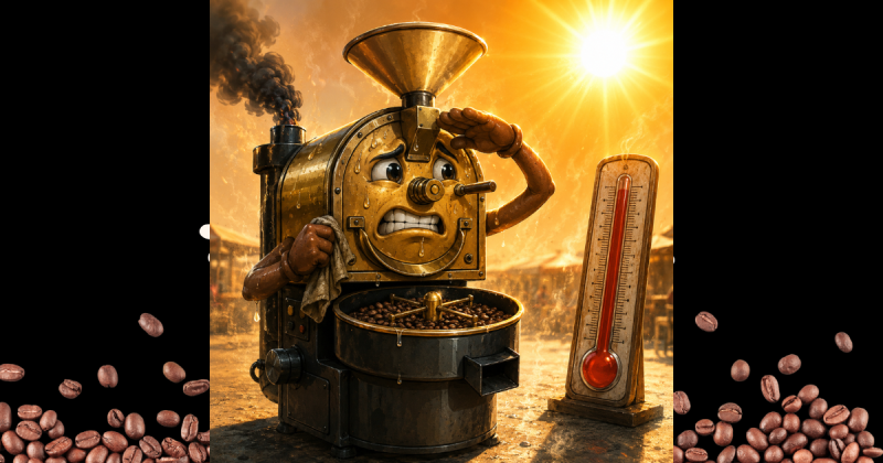 Cafea prăjită în caniculă: 37°C peste Golden în piață
